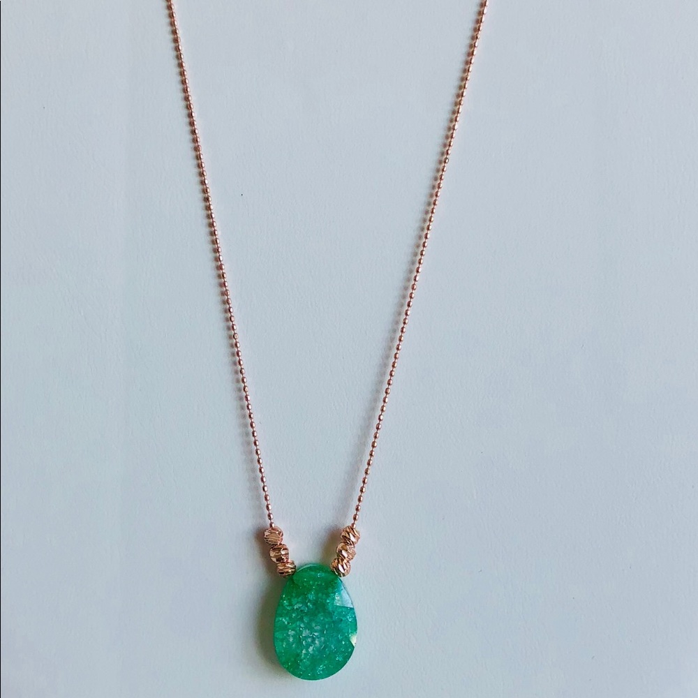 Green cubic zirconia necklace